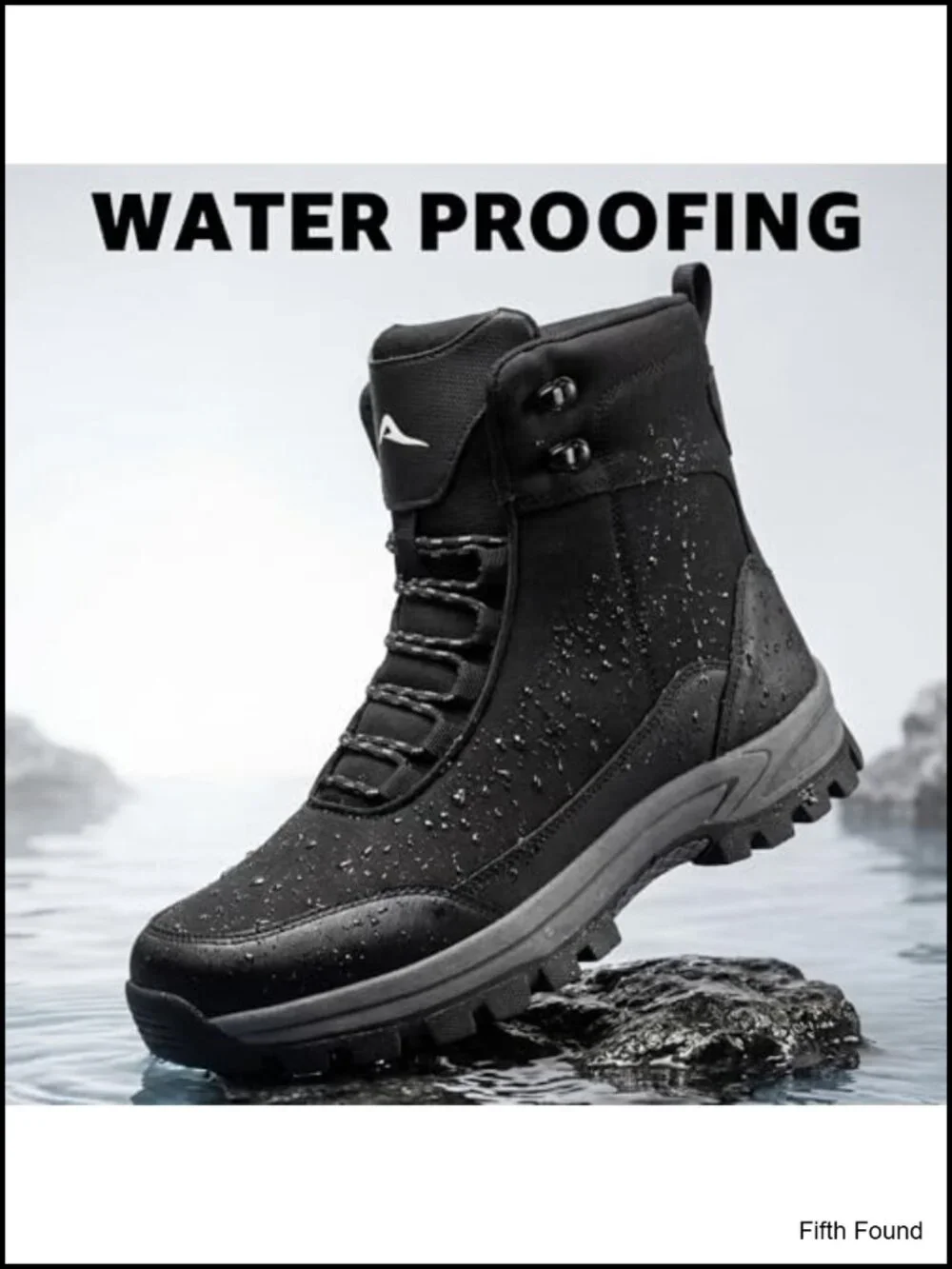 Waterproof Hiking Boots Lightweight Mid Ankle Work Boots Non-Slip Outdoor Shoes